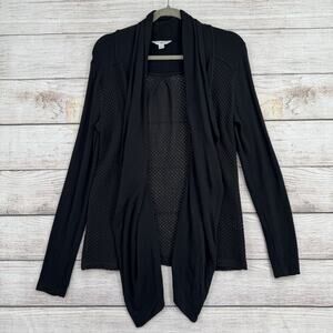 Lucky Lotus Cardigan Womens Small Open Front Crochet Knit Lightweight Sweater